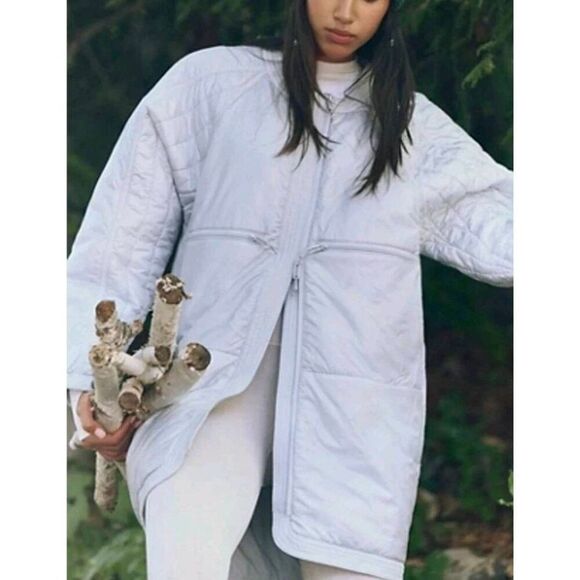 Free People Jackets & Blazers - Free People  Light As A Feather Light Blue Quilted Jacket Size L